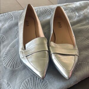 a.n.a Silver Flats with Penny Loafer Detail